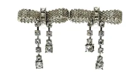 Pendientes de lazo de cristal Miu Miu para mujeres Plata 