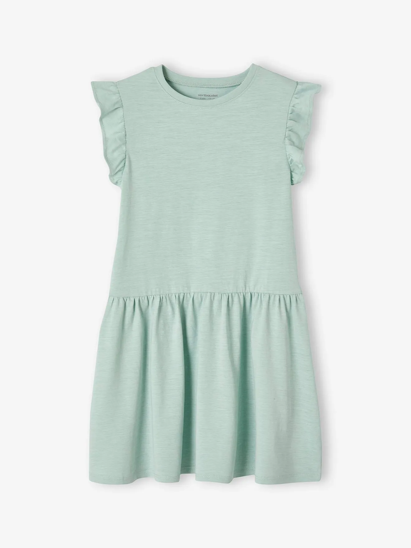 Vestido con volantes en las mangas para niña